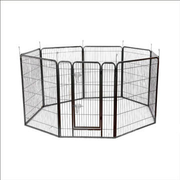 Black 8 Panel Metal Pet Playpen for Dogs